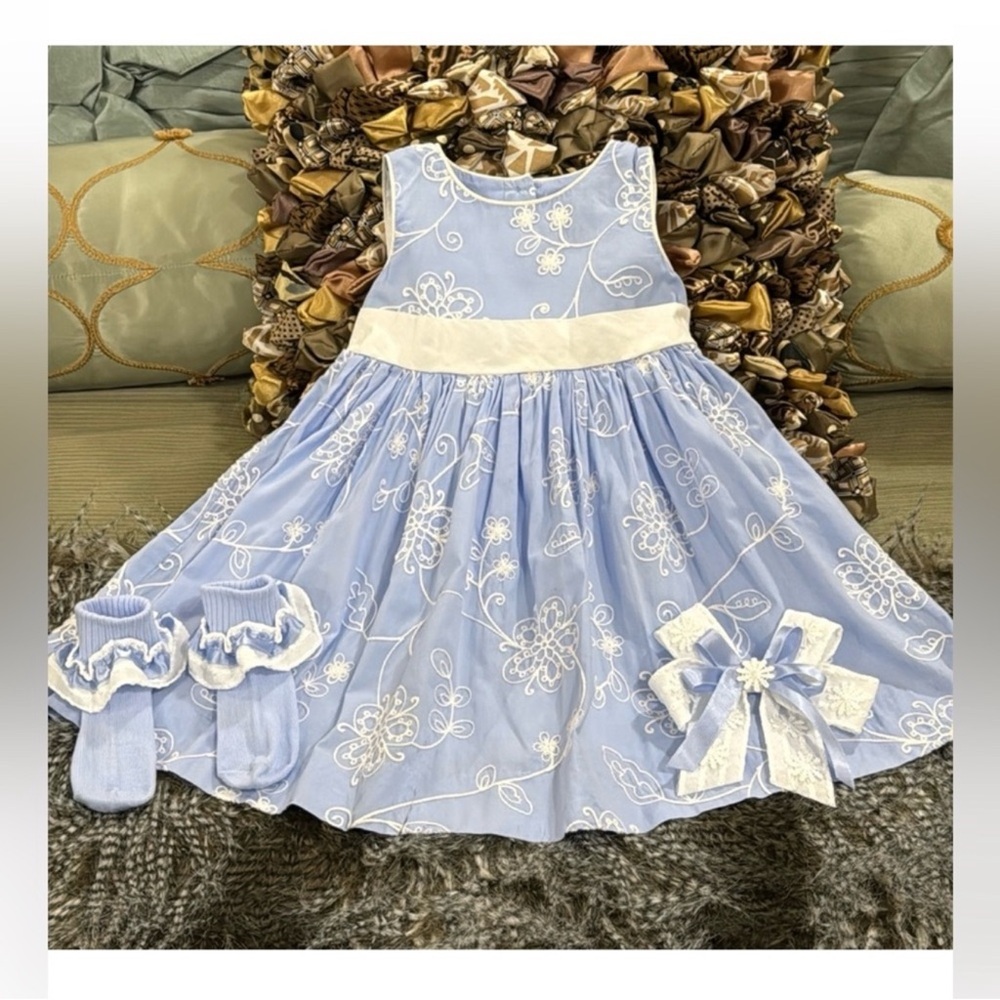 Lydia Jane kids dress size 2T & socks and bow price is firm